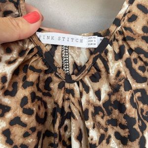 Pink Stich long leopard dress size medium